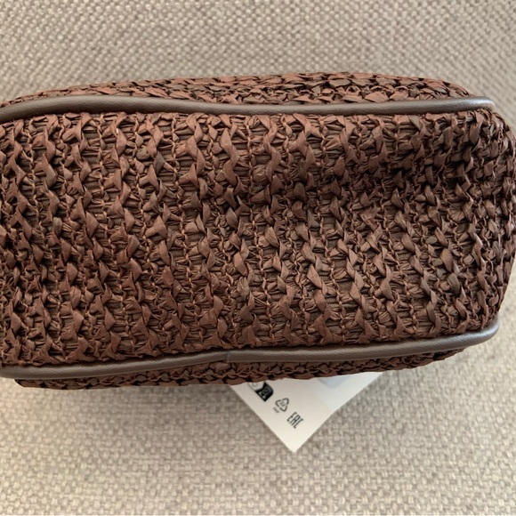 NWT Zara Woven Handbag with Gold Twist Handle - Picture 11 of 15
